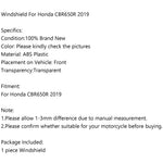 Windshield Windscreen For Honda CBR650R CBR 650 R 2019-2023 Generic