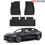 2024 Tesla Model 3 Highland All-Weather Floor Mats | Custom TPE Protection - Tesla Interior Accessories > Floor Mat