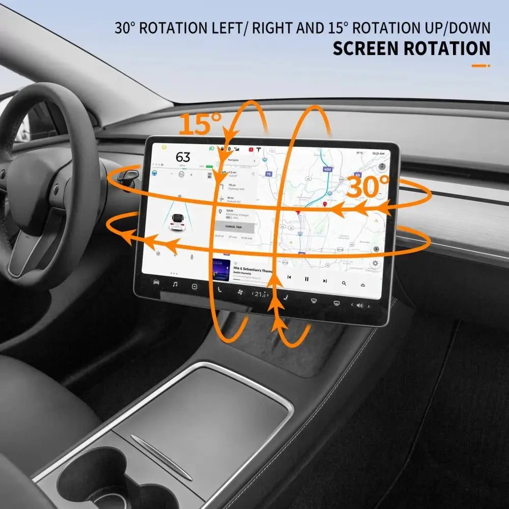 2024 Tesla Model 3 Highland Screen Swivel Mount - 4-Way Rotating Bracket - Tesla Interior Accessories > Dashboard >