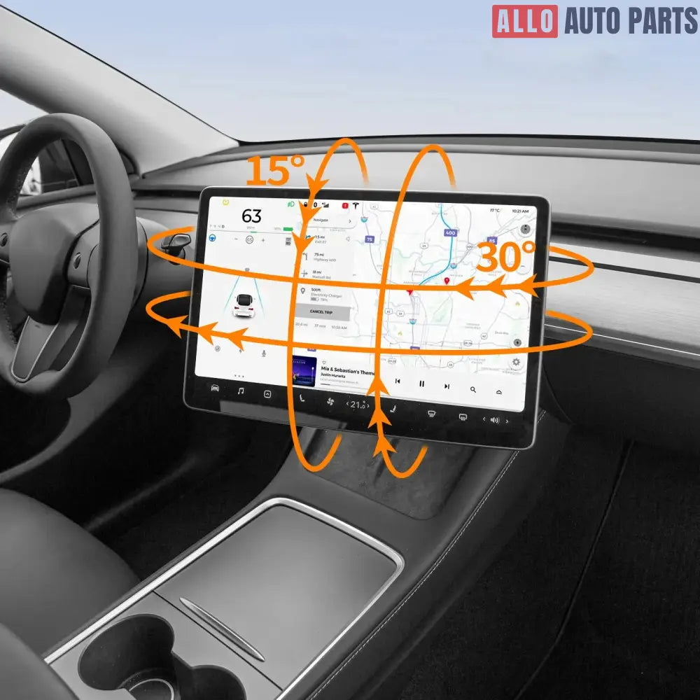2024 Tesla Model 3 Highland Screen Swivel Mount - 4-Way Rotating Bracket - Tesla Interior Accessories > Dashboard >