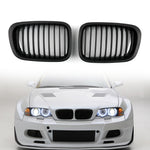Front Fence Grill Grille ABS Black Mesh For BMW E46 4D (1998-2001) 3 Series Generic