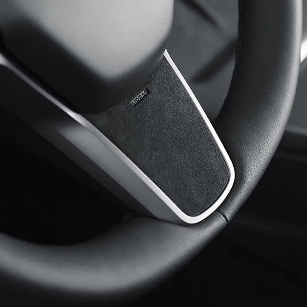 Alcantara Steering Wheel Cover for Tesla Model 3 & Model Y | Genuine Fabric - Tesla Interior Accessories > Steering