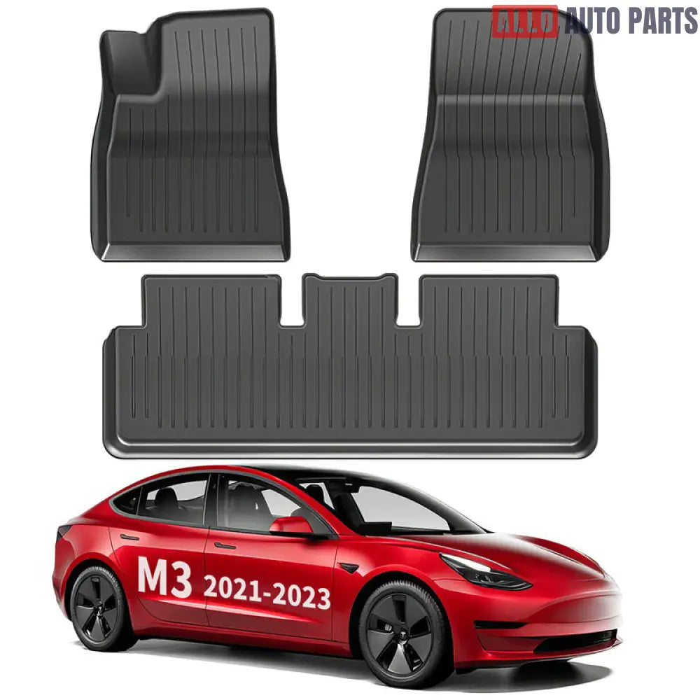 All Weather TPE Floor Mats & Cargo Liners for 2021-2023 Tesla Model 3 - Tesla Interior Accessories > Frunk Trunk > Mat