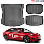 All Weather TPE Floor Mats & Cargo Liners for 2021-2023 Tesla Model 3 - Tesla Interior Accessories > Frunk Trunk > Mat