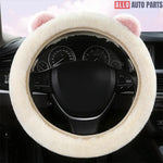 Cute Bear Steering Wheel Cover for Tesla Model 3 Y S X - Plush Non-Slip Grip - Tesla Interior Accessories > Steering