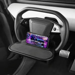 Cybertruck Steering Wheel Tray - Portable Laptop Desk & Eating Table - With Storage Box - Tesla Interior Accessories >