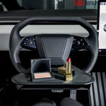 Cybertruck Steering Wheel Tray - Portable Laptop Desk & Eating Table - With Storage Box - Tesla Interior Accessories >