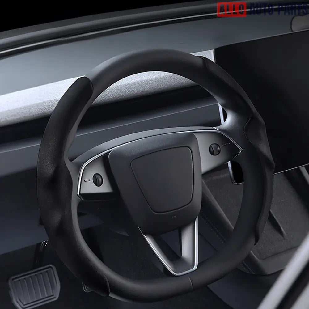 Suede Steering Wheel Cover for Tesla Model 3 Highland 2024+ | Anti-Slip Grip - Tesla Interior Accessories > Steering