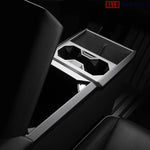 Tesla Cybertruck Center Console Cup Holder Cover - Carbon Fiber ABS Trim - Matte Carbon Fiber - Tesla Interior