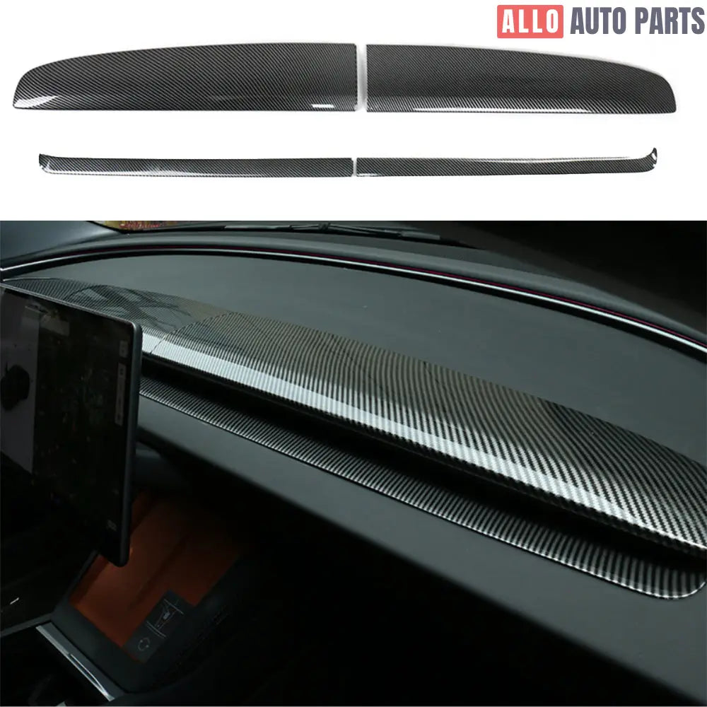 Tesla Model 3 Highland 2024 Carbon Fiber Dashboard & Air Outlet Cover - Tesla Interior Accessories > Dashboard > Center