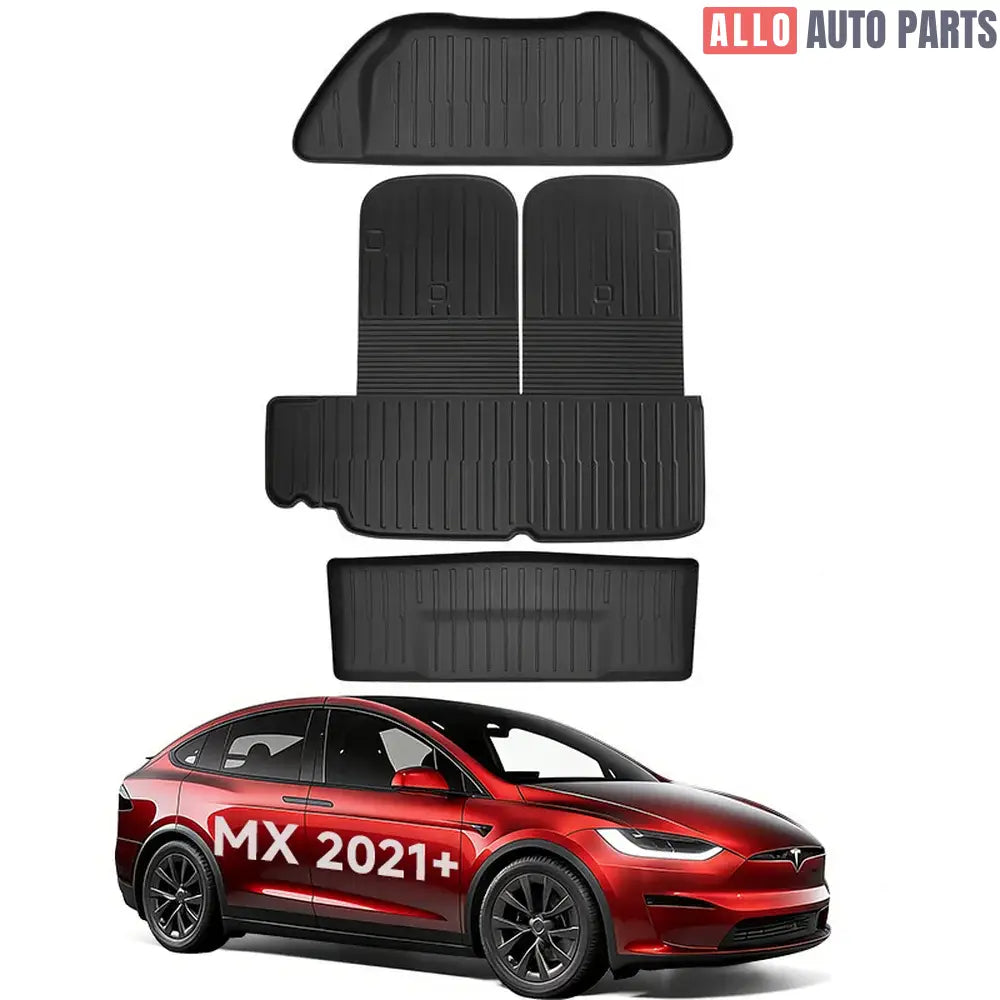 Tesla Model X 2021-2024 All Weather Floor Mats & Cargo Liners - Custom TPE Set - Tesla Interior Accessories > Floor Mat