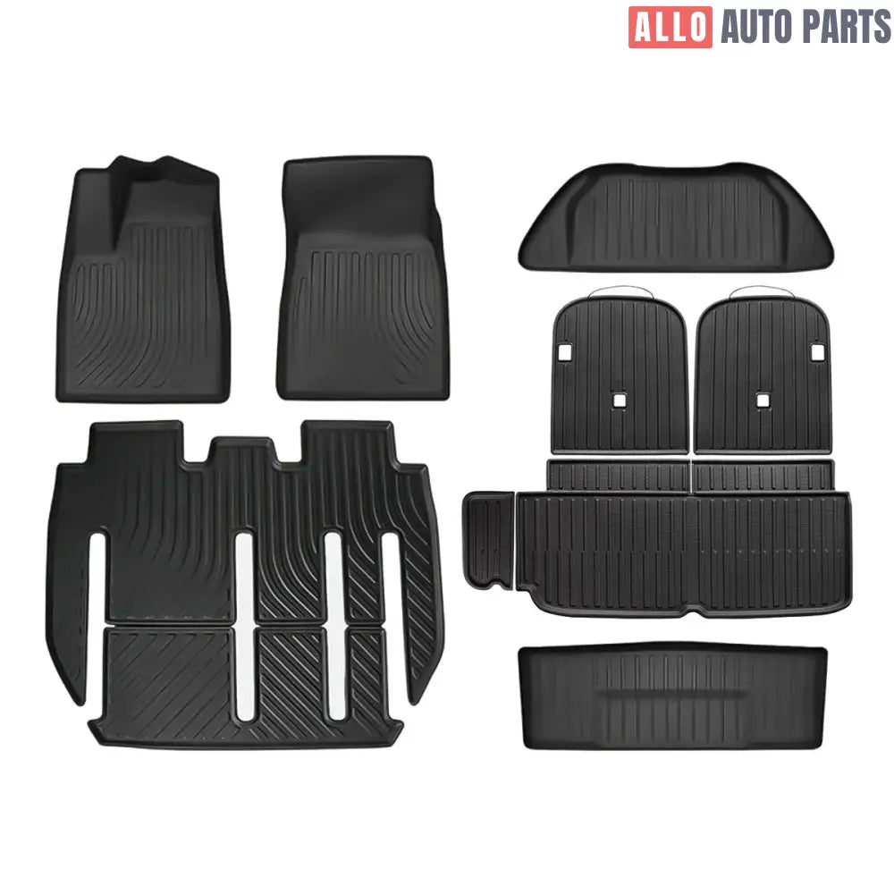Tesla Model X 2021-2024 All Weather Floor Mats & Cargo Liners - Custom TPE Set - Tesla Interior Accessories > Floor Mat