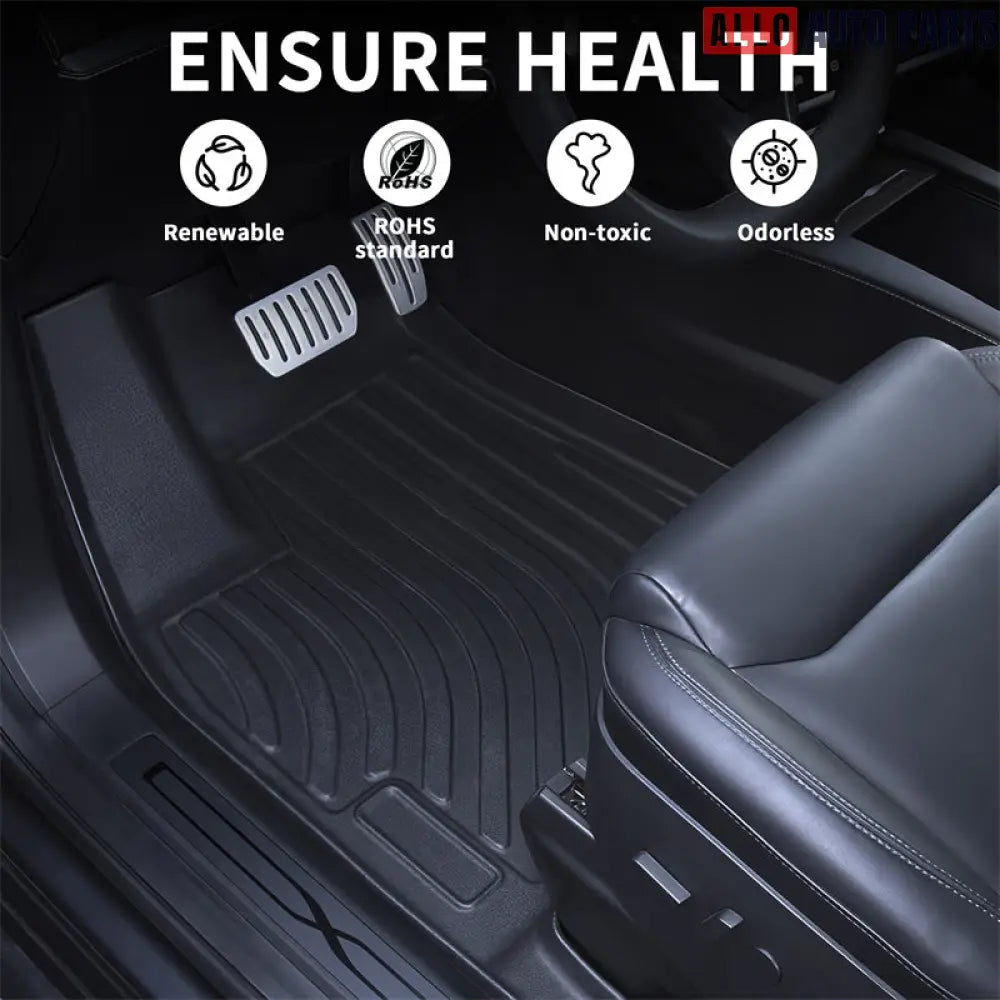 Tesla Model X 2021-2024 All Weather Floor Mats & Cargo Liners - Custom TPE Set - Tesla Interior Accessories > Floor Mat