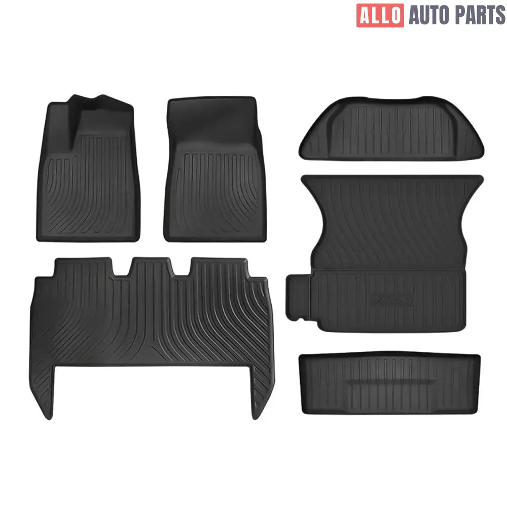 Tesla Model X 2021-2024 All Weather Floor Mats & Cargo Liners - Custom TPE Set - Tesla Interior Accessories > Floor Mat