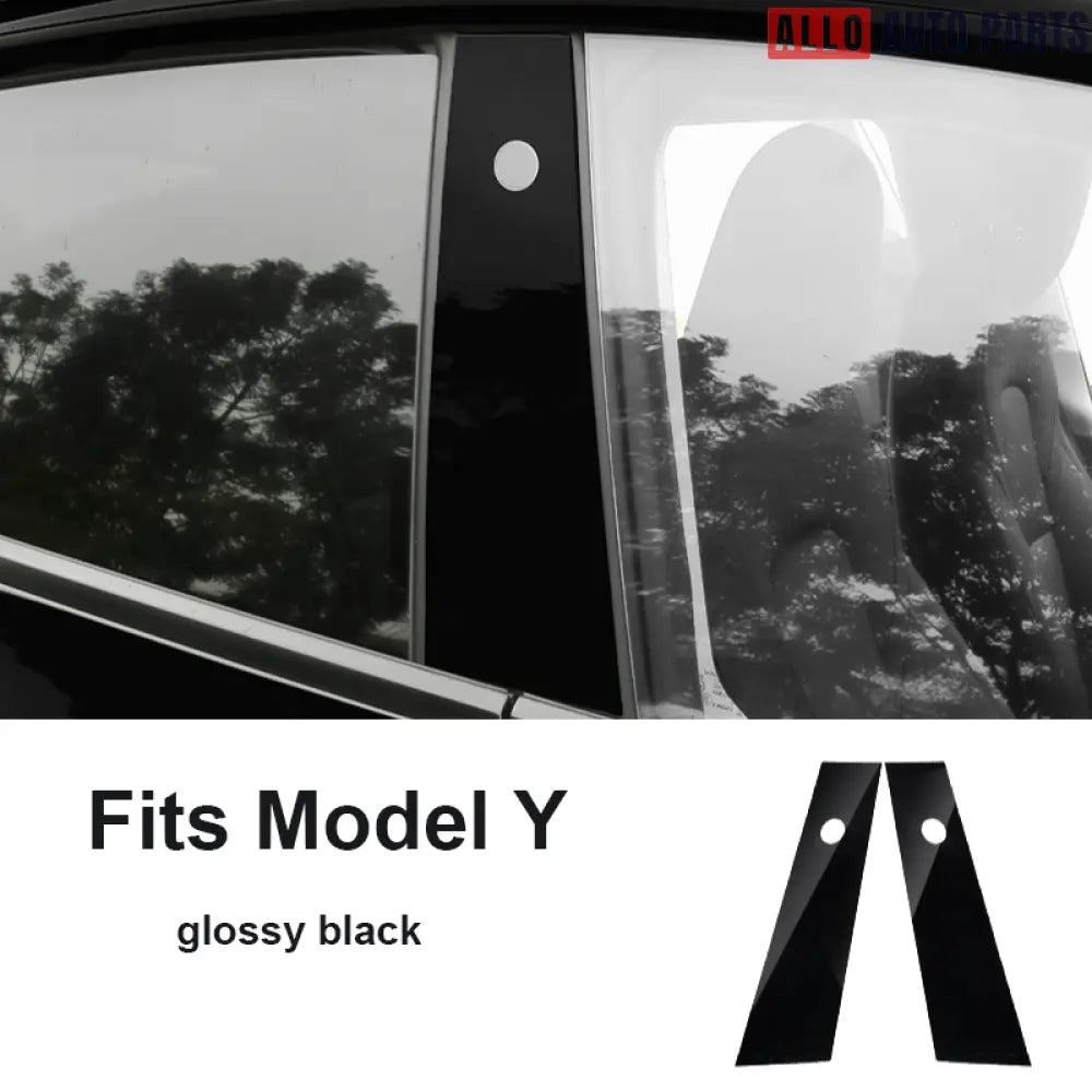 Tesla Model Y B-Pillar Protective Film (2021-2024) - Anti-Scratch Glossy Black - Tesla Exterior Accessories > Exterior