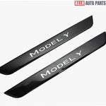 Tesla Model Y Carbon Fiber Door Sill Protectors 2020-2024 - Scuff Guard - Tesla Interior Accessories > Doors > Door