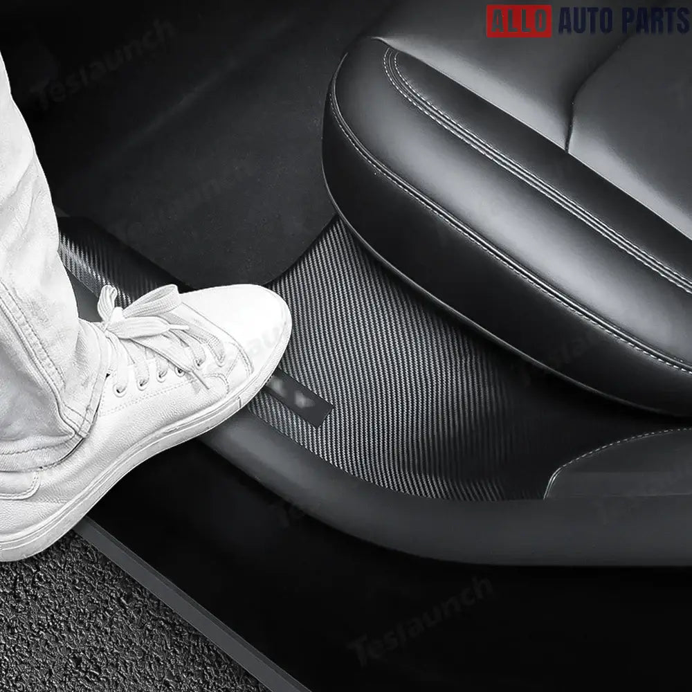 Tesla Model Y Juniper 2025+ Door Sill Protector Set - 8pc Carbon Fiber Style - 8-Piece Set - Tesla Interior