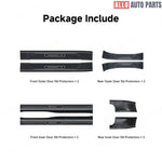 Tesla Model Y Juniper 2025+ Door Sill Protector Set - 8pc Carbon Fiber Style - 8-Piece Set - Tesla Interior