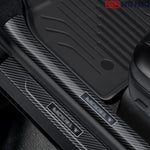 Tesla Model Y Juniper 2025+ Door Sill Protector Set - 8pc Carbon Fiber Style - 8-Piece Set - Tesla Interior