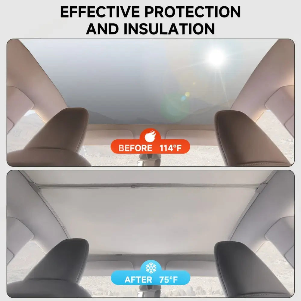 Tesla Model Y Juniper 2025 Roof Sunshade | Nano Ice Crystal Heat Protection - Tesla Interior Accessories > Sunroof >