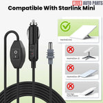 12V Car Charger for Starlink Mini - 10ft DC Power Cable with Switch - Tesla Interior Accessories > Starlink