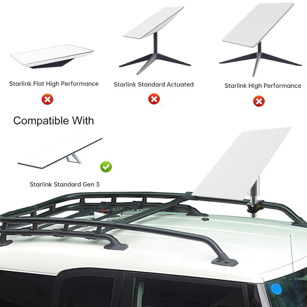 alloautoparts-round-tube-roof-rack-mount-kit-for-starlink-gen-3-fits-all-cars