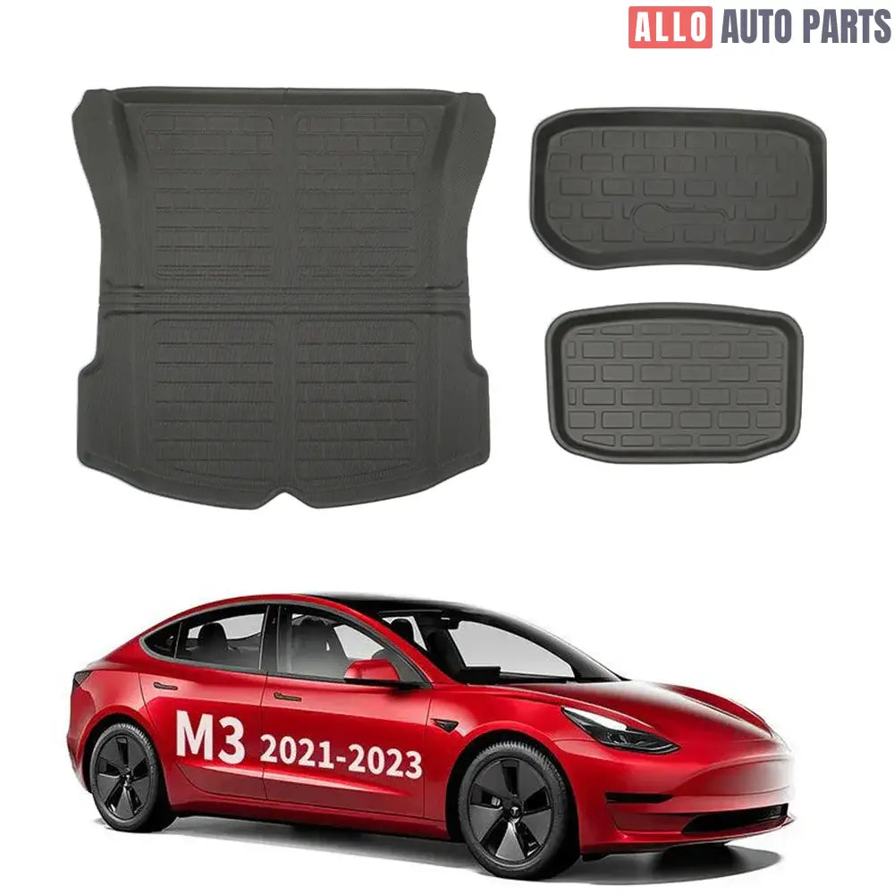 2021-2023 Tesla Model 3 Floor Mats & Cargo Liners | All-Weather XPE Set - Tesla Interior Accessories > Floor Mat