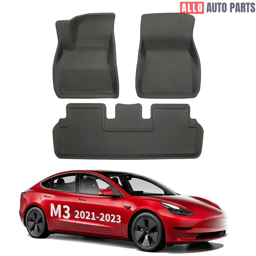 2021-2023 Tesla Model 3 Floor Mats & Cargo Liners | All-Weather XPE Set - Tesla Interior Accessories > Floor Mat