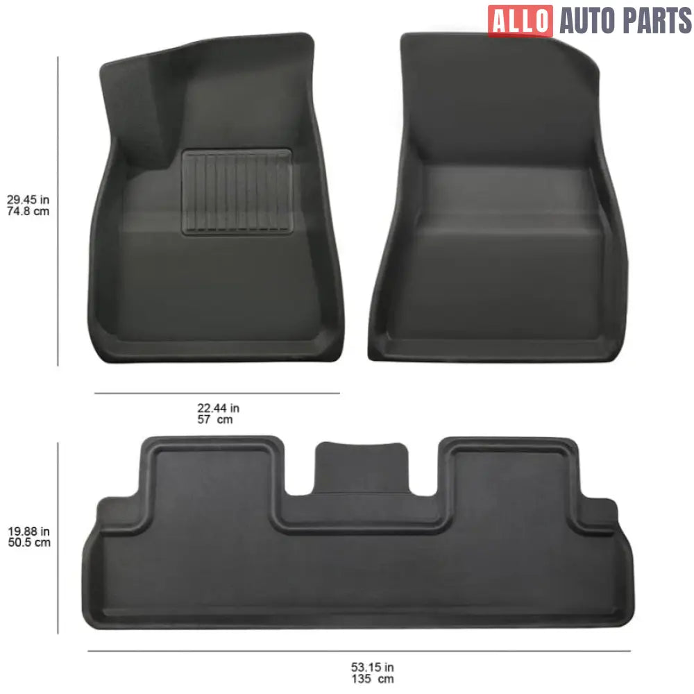 2024 Tesla Model 3 Highland All Weather Floor Mats - Custom Fit XPE Liners - Tesla Interior Accessories > Floor Mat
