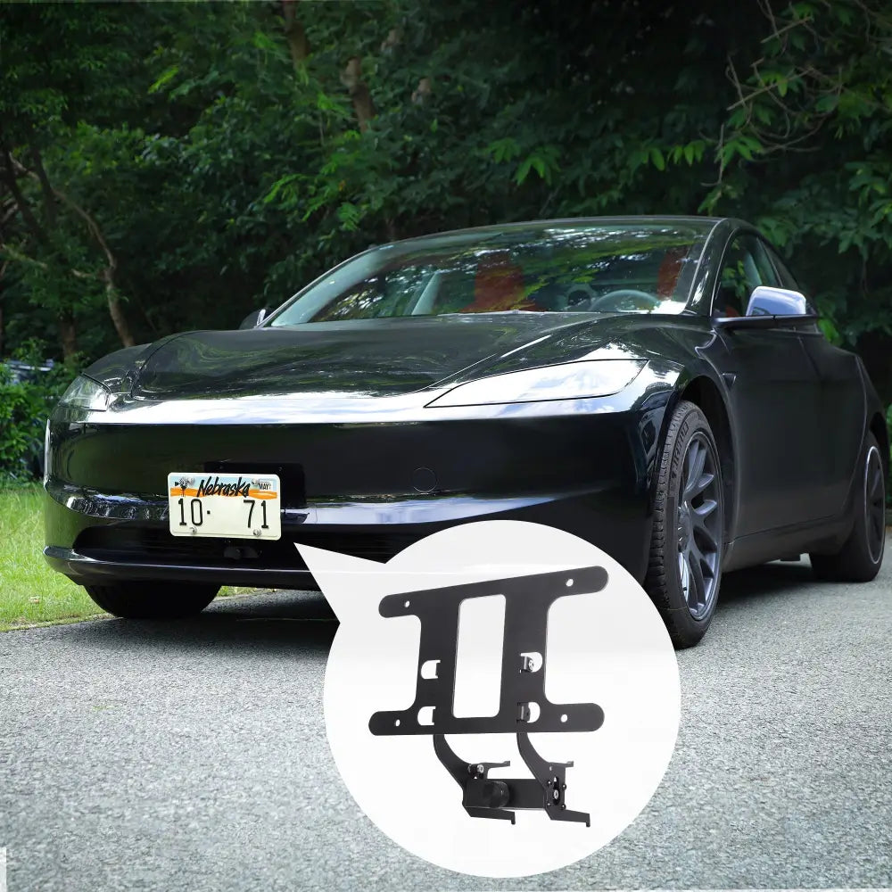 2024+ Tesla Model 3 Highland No-Drill Front License Plate Holder - Anti-Theft - Tesla Exterior Accessories > Exterior