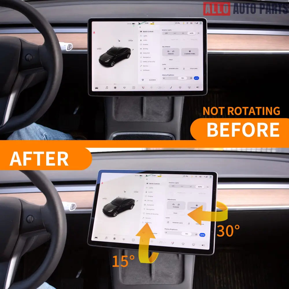 2024 Tesla Model 3 Highland Screen Swivel Mount - 4-Way Rotating Bracket - Tesla Interior Accessories > Dashboard >