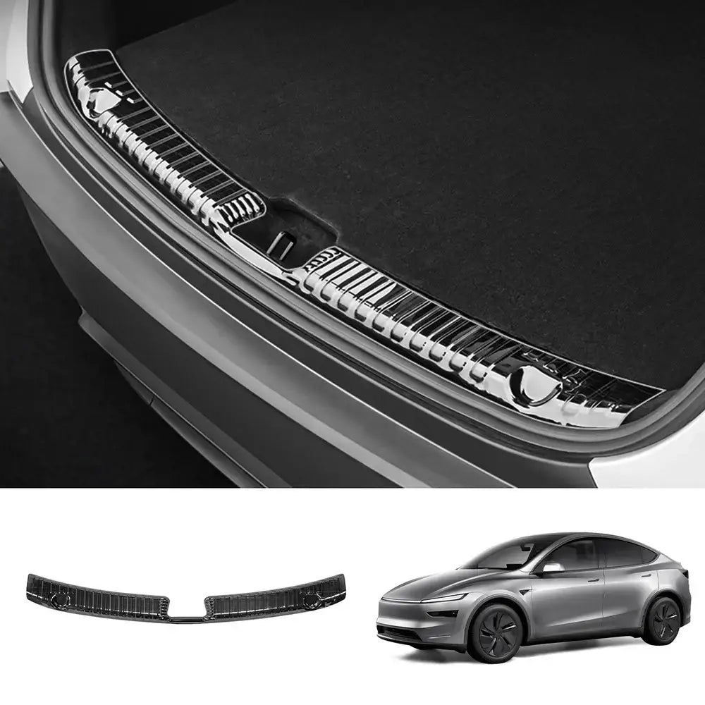 2025 Tesla Model Y Juniper Trunk Sill Protector - Stainless Steel Scuff Plate - Tesla Interior Accessories> Frunk Trunk