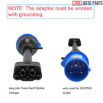 32A CEE to Tesla Adapter | Gen 2 Mobile Connector Charging Cable | 3-Pin Blue - Tesla Exterior Accessories > Charger