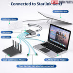 4-Port Ethernet Adapter for Starlink Gen 3 & Mini | Gigabit RJ45 Hub - Tesla Interior Accessories > Starlink