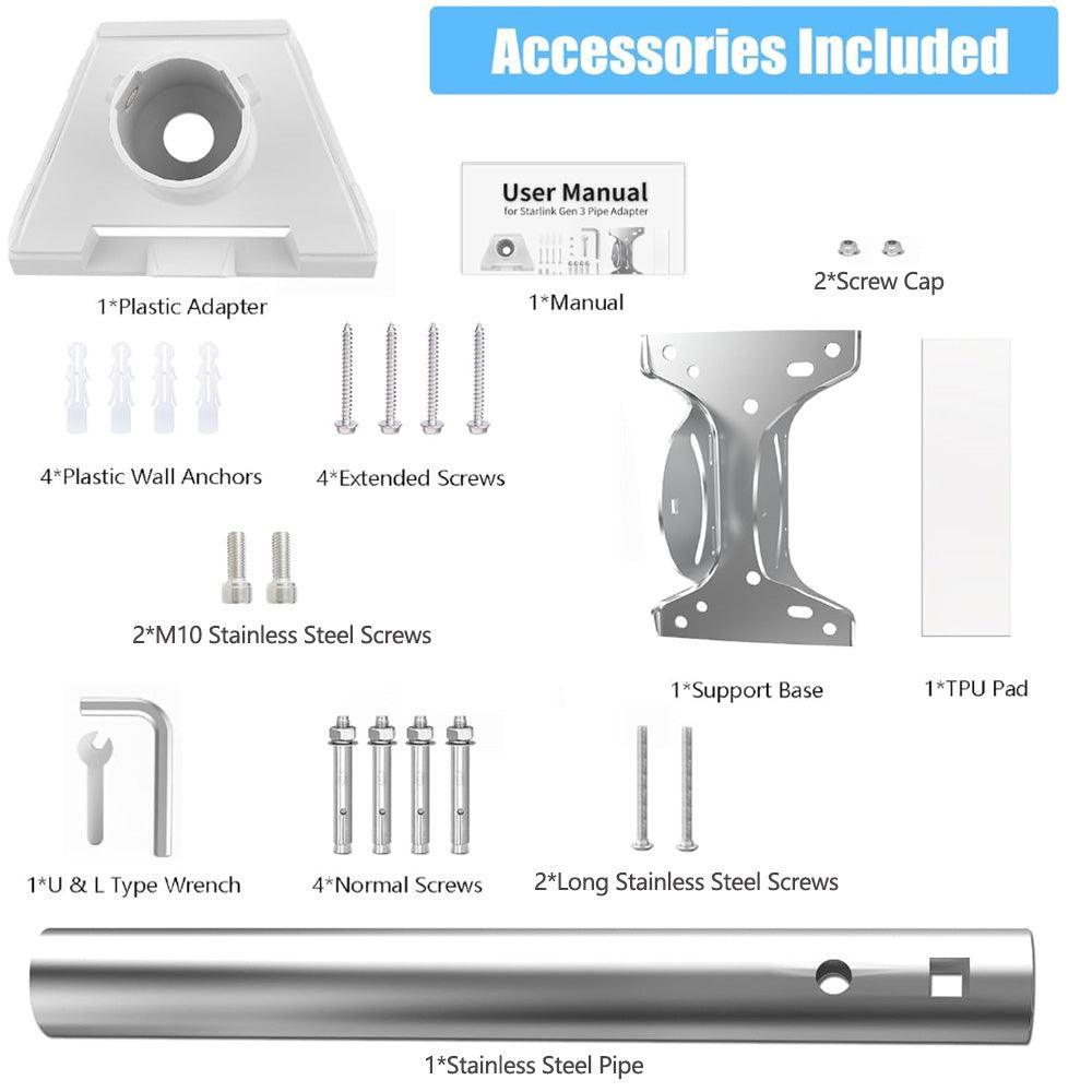 alloautoparts-straight-pipe-roof-mount-kit-for-starlink-gen-3