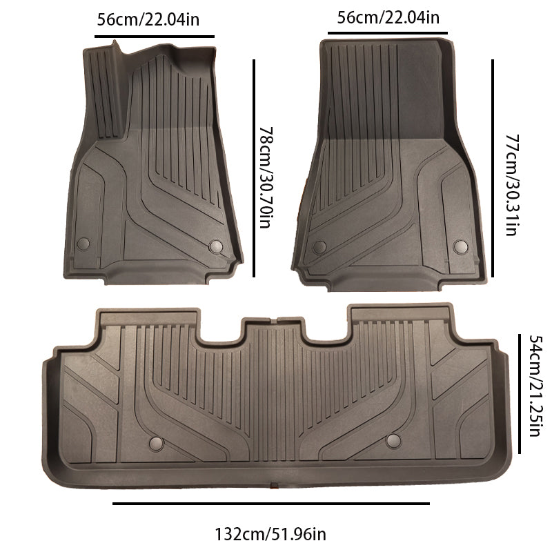 Floor Mats for 2023 Model Y – Full Set Black TPE Custom Fit
