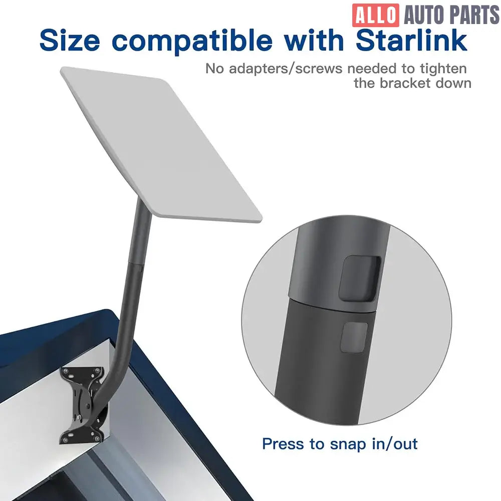 Adjustable Starlink Gen 2 Roof Wall Mount Kit - Heavy Duty Steel Bracket - Tesla Exterior Accessories > Starlink