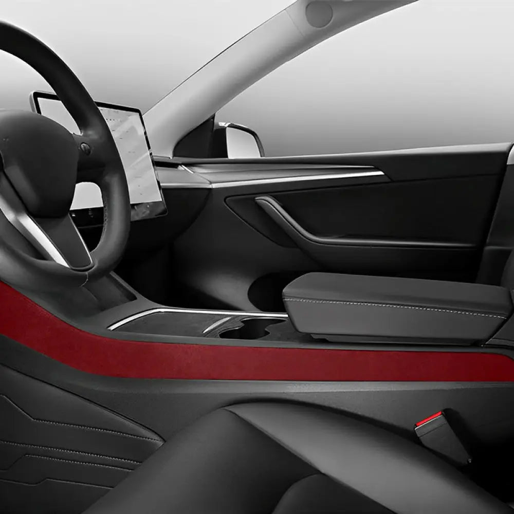 Alcantara Center Console Side Trim for Tesla Model 3 & Y (2017-2024) - 2 Pcs - Tesla Interior Accessories > Center