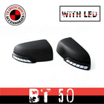 Door Mirror Cover Trim Matte Black with LED Light to suit Mazda BT-50 12-19