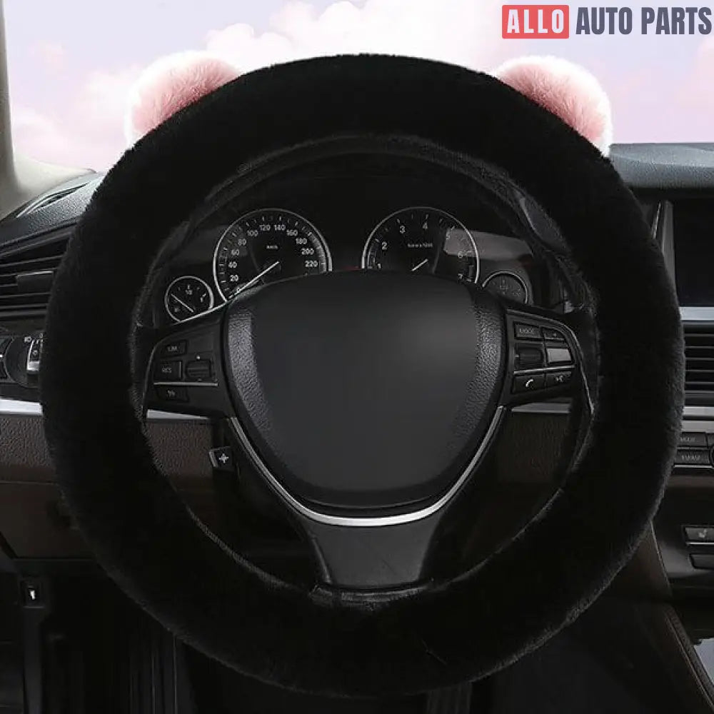 Cute Bear Steering Wheel Cover for Tesla Model 3 Y S X - Plush Non-Slip Grip - Tesla Interior Accessories > Steering
