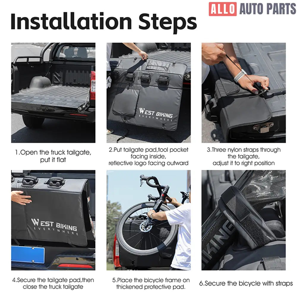 Cybertruck Bike Tailgate Pad - Protective Shield with Tool Pockets - Hold 5 Bikes - Tesla Interior Accessories > Frunk