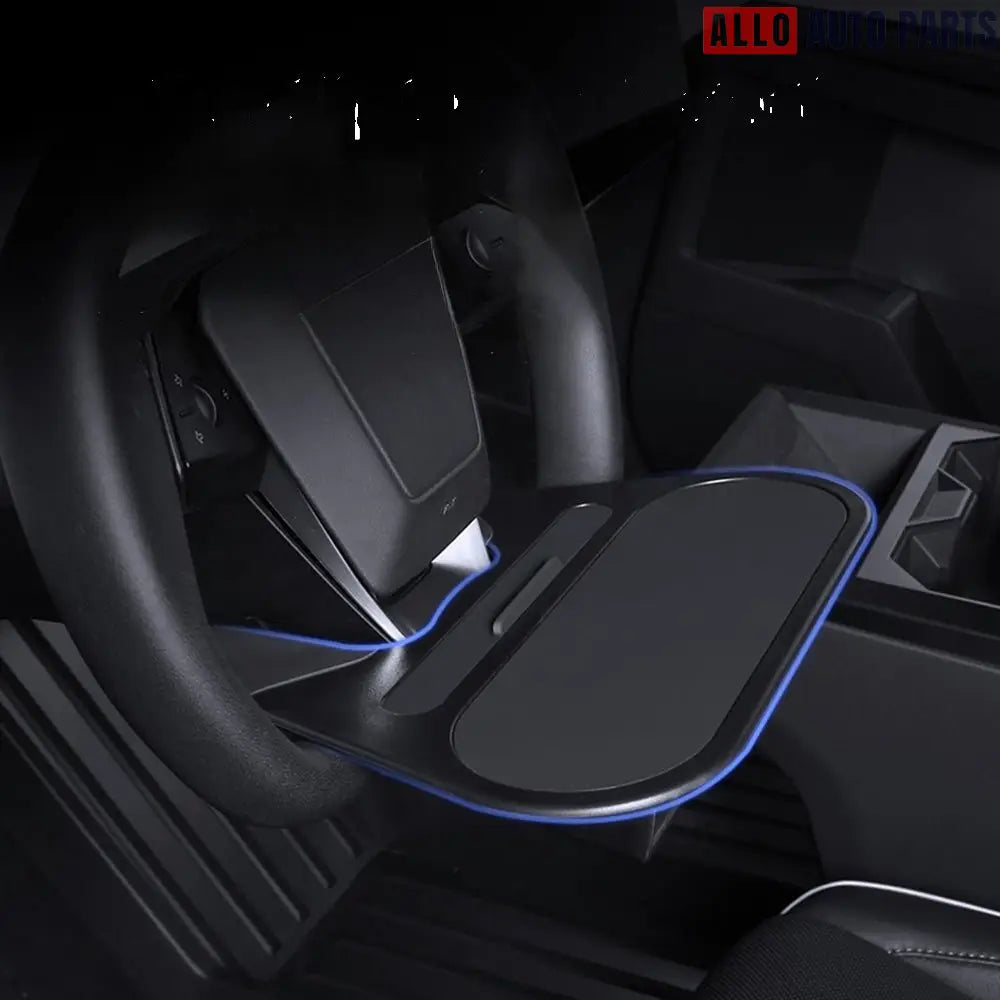 Cybertruck Steering Wheel Tray - Portable Laptop Desk & Eating Table - With Storage Box - Tesla Interior Accessories >