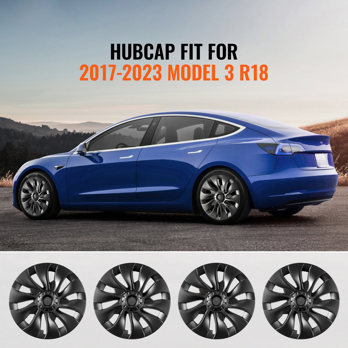 18 Inch Hubcaps for Model 3 2017-2023 – Wheel Covers Set