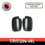 Door Mirror Cover Trim Matte Black with LED Light to suit Triton ML 06-09