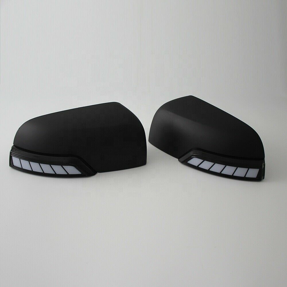 Door Mirror Cover Trim Matte Black with LED Light to suit Mazda BT-50 12-19