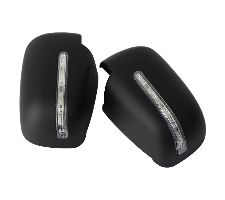 Door Mirror Cover Trim Matte Black with LED Light to suit Triton ML 06-09