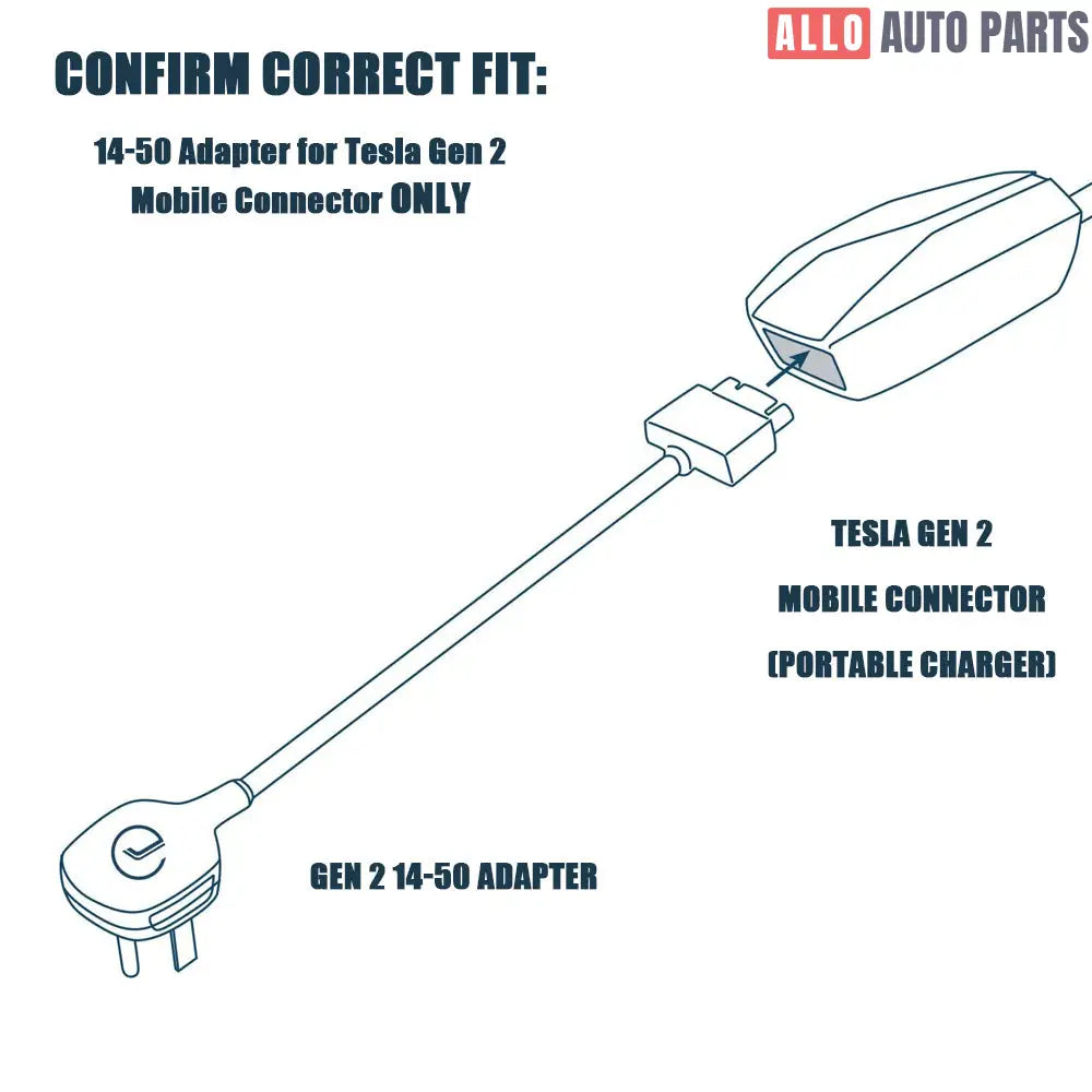NEMA 14-50 Adapter for Tesla Gen 2 Mobile Connector - 32A Level 2 EV Charging - Tesla Exterior Accessories > Charger