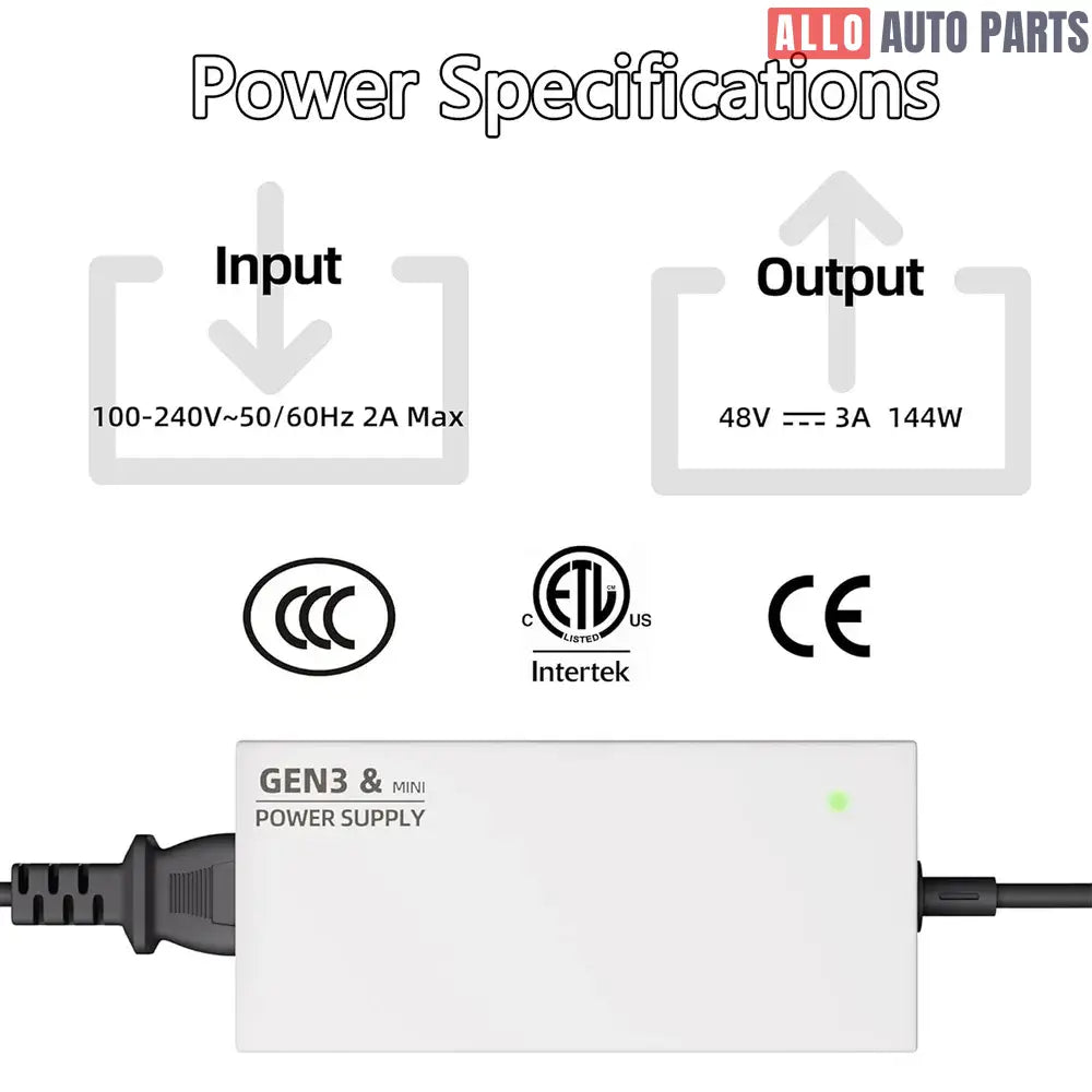 Starlink Gen 3 & Mini Power Supply Adapter - 48V 3A AC/DC Replacement - Tesla Exterior Accessories > Starlink