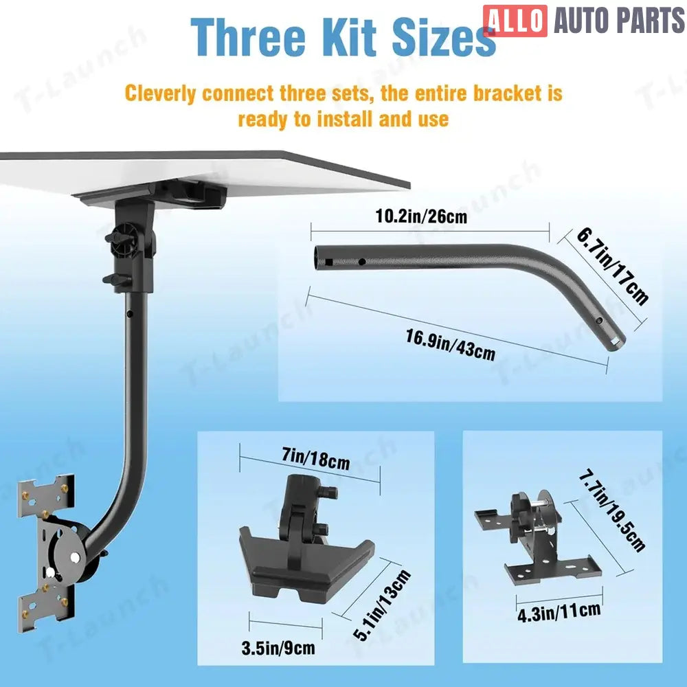 Starlink Gen 3 Mount - 180° Adjustable Roof & Wall Bracket for V3 Dish - Tesla Interior Accessories > Starlink