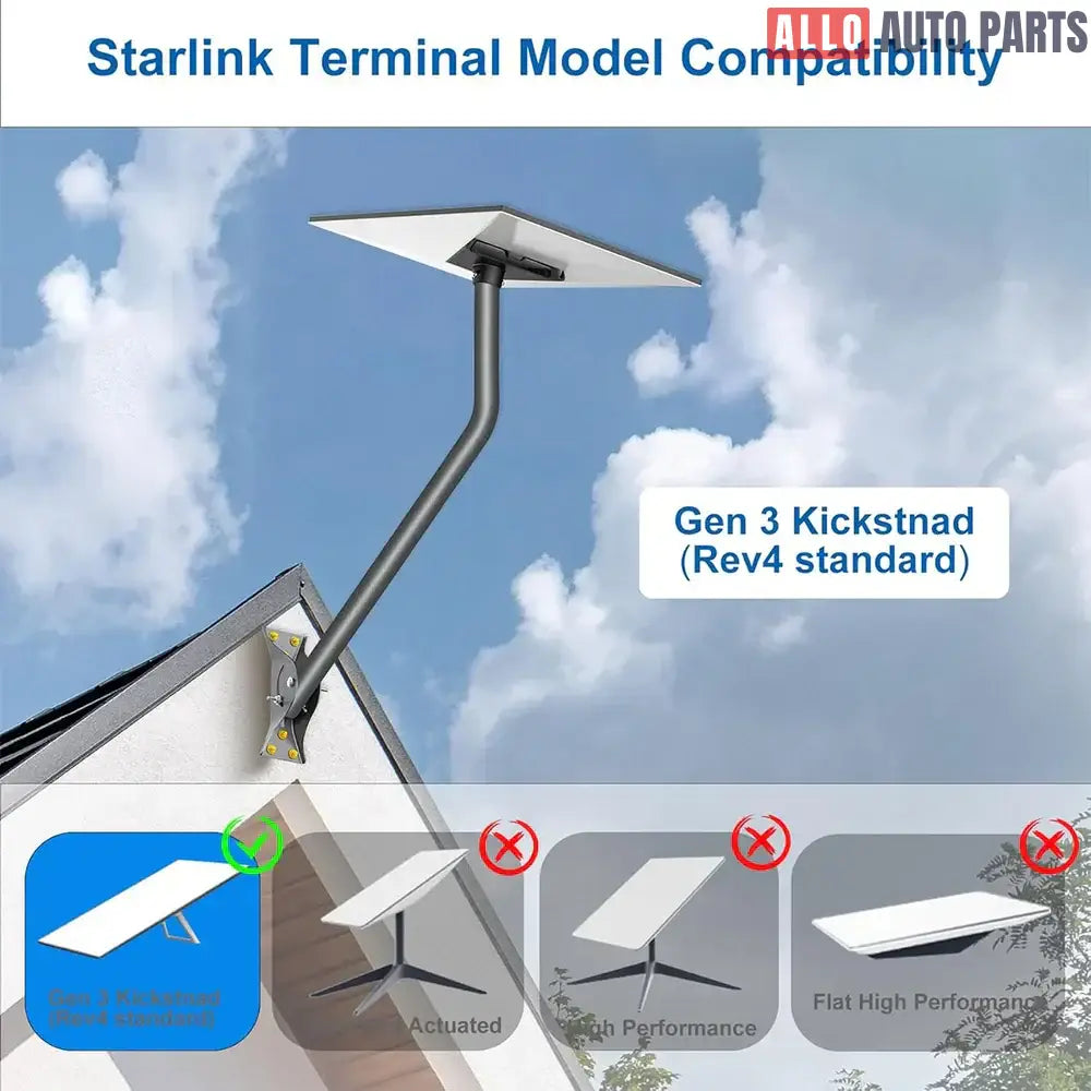 Starlink Gen 3 Roof Mount - 26’’ Adjustable Heavy Duty Aluminum Bracket Kit - Tesla Exterior Accessories > Starlink